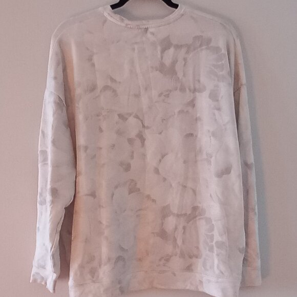 ATHLETA balance pullover white/grey floral print thin sweatshirt - Picture 7 of 9